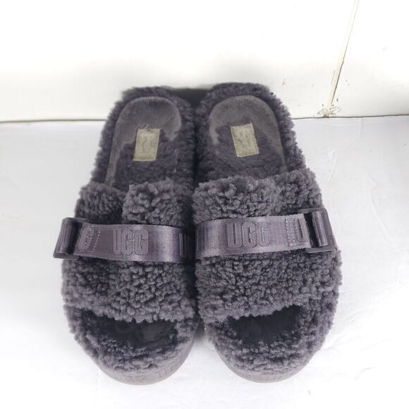 UGG Women's Fluffita US 8 Purple Sheepskin Platform Shearling Slide Slippers - Picture 4 of 16